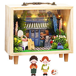 Spilay Dollhouse DIY Miniature Wooden Furniture Kit,Mini Handmade Doll House Wood Box Model with Dust Cover & LED,1:24 Scale Creative Woodcrafts Toys for Adult Friend Lover Birthday Gift