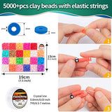 IOOLEEM 5000+pcs 48 grids Polymer Clay Beads for Bracelets Making, Jewelry Making Kit, Flat Round Clay Beads with Elastic Strings, Clay Beads for Jewelry Making.