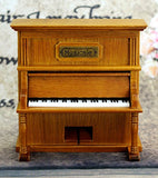 HoneyGifts Windup Wooden Piano Music Box Xmas Present for Children Kids Girls, Upright Piano