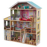 KidKraft KidKraft Majestic Mansion Wooden Dollhouse with 34-Piece Accessories, Working Elevator and Garage ,Gift for Ages 3+