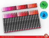 Acrylic Paint Pens 22 Red & Pink Tones Assorted Pro Color Series Markers Set 0.7mm Extra Fine Tip for Rock Painting, Glass, Mugs, Wood, Metal, Canvas, Projects, Non Toxic, Waterbased, Quick Drying