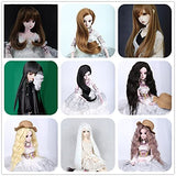 Allaosify 1/3 1/4 BJD Wig Black Hair for BJD/SD Doll Accessories (1, 1-4 (18-19cm))