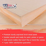U.S. Art Supply 12" x 16" Birch Wood Paint Pouring Panel Boards, Gallery 1-1/2" Deep Cradle (Pack of 2) - Artist Depth Wooden Wall Canvases - Painting Mixed-Media Craft, Acrylic, Oil, Encaustic