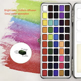 WOOCOLOR Watercolor Paint Set, 50 Vivid Rich Colors in Portable Tin Box includes Brushes, Palette, Sponges, Watercolor Travel Set for Artists, Kids, Adults, Hobbyists and Painting Beginners