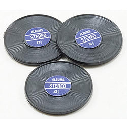 Dollhouse Miniature Set of 3 Vinyl Records w/Blue Label