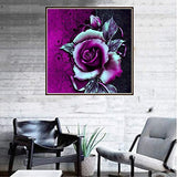 New 5D Diamond Painting Kits for Adults Kids, Awesocrafts Purple Rose Flower, Left Partial Drill DIY Diamond Art Embroidery Paint by Numbers with Diamonds (Rose3)