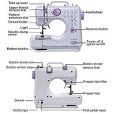 Sewing Machine Household Sewing Machine for Beginners Multi-Function 505A Mini Sewing Machines with Built-in 12 Floral Stitches Hand-held Tailor Machine for Fabric Pets Children's Cloth