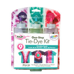 Tulip One-Step Tie-Dye Kit Premium Supplies, Easy Techniques & Fabric Designs Tie Dye, Paradise Punch 3 Color Kit