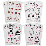 Bluecell 16pcs Cute Cartoon Face Expression Stickers with Eyes Nose Mouth Creative Stationery Sticker for Books Cup Water Bottles DIY Decoration (Face Expression)