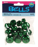 Darice Holiday Jingle Bells-Green-Assorted Sizes-19 Pieces, 1 Pack