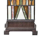 14" Stained Glass Mission Style Hurricane Accent Lamp