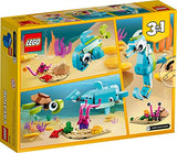 LEGO Creator 3in1 Dolphin and Turtle 31128 Building Kit; Features a Baby Dolphin and Baby Sea Turtle; Creative Gift for Kids Aged 6+ Who Love Imaginative Play (137 Pieces)