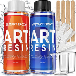 Upstart Epoxy Art Resin Epoxy Resin Kit - Made in USA - Ultra Crystal Clear Artist Resin - DIY Craft Resin for Jewelry, Mold Casting, Preserving Canvas Wood Art - Easy 1:1 Ratio Non Toxic Food Safe