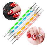 FULINJOY 5PCS Dotting Pens with 3 PCS Nail Painting Brushes, Nail Art Design Tools