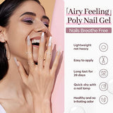 Modelones Poly Nail Extension Gel Kit – 6 Colors Nude Gray Pink Poly Nail Gel All-in-one Kit with 20W Nail Lamp Upgraded Quick Dry for Nail Art Starter French Trendy Manicure DIY at Home Beauty Gift