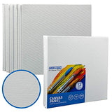 FIXSMITH Painting Canvas Panels - 10x10 Inch Canvas Board Super Value 12 Pack,100% Cotton,Square Canvas Panel,Acid Free,Artist Canvas Boards for Professionals,Hobby Painters,Students & Kids.