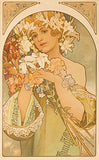 Flower Vintage Poster (artist: Mucha, Alphonse) France c. 1897 (14 7/8x24 Gallery Wrapped Stretched Canvas)