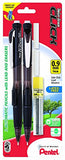 Pentel Twist Erase CLICK  Automatic Pencil with 2 Eraser Refills and Lead, 0.9 mm, Assorted