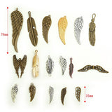 Bonayuanda 100 Gram (Approx 40-50pcs) Assorted DIY Antique Feather and Wing Charms Pendant Craft