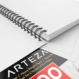 ARTEZA 9X12" Sketch Book, Pack of 2, 200 Sheets (68 lb/100gsm), Spiral Bound Artist Sketch Pad, 100