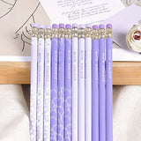 Pencils #2 HB, Pre-sharpened Pencils with Eraser Cute Pencils Graphite Pencils Sketch Pencils Birthday Pencils Wood-Cased Pencils Gifts Pencils for Kids, Adults, School, Office 12 Pack (Purple)