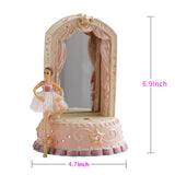 LOVE FOR YOU Girl's Music Box with Ballerina- Merchandise Classic Clockworek Musical Box Best Birthday Gift for Kids，Girls，Friends（Melody Swan Lake，Pink）