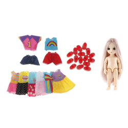 Toygogo 16cm Fashion Princess Girl Doll with 8 Set Outfits Collection - Exquisite Workmanship, Elegant Designed - Girls Gift Set