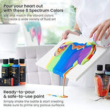 Arteza Acrylic Pouring Paint Set, 8 Rainbow Colors, 4 oz Bottles and Arteza Canvas Boards for Painting, Multipack of 28, Art Supplies for Acrylic Pouring and Oil Painting