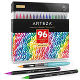 Arteza Real Brush Pens and Watercolor Painter's Bundle, Painting Art Supplies for Artist, Hobby Painters & Beginners