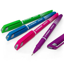 Stabilo Sensor Fineliners– Light Green, Light Blue, Pink, Purple – Fine – Pack of 4 – (189/4-01)