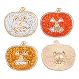 Lovglisten 3pcs Snap 20MM Halloween Pumpkin Snap with Enamel and Rhinestones Snaps Jewelry Charms