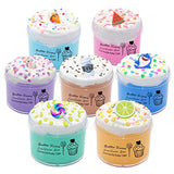 7 Pack Butter Slime Kit for Kids, Two-Toned Colorful Stress Relief Toys, Birthday Gifts, Party Favors for Girl Boys 6 7 8 9 10 11 12