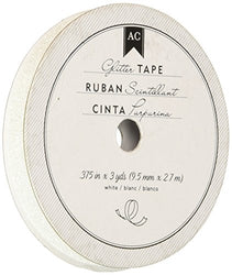 American Crafts 96041 Glitter Tape, 3/8", White