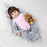 CHAREX Realistic Reborn Baby Dolls 22 inches, Lifelike Handmade Newborn Girl Weighted Baby Girl Toy Elephant Gift Set