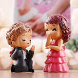 guohanfsh Propose Marriage Theme Bride and Groom Couple Figurines Miniatures Ornaments Crafts Fairy Garden Bonsai Doll House Decor