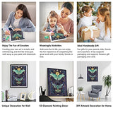 DIY 5D Diamond Painting Kit for Adult Round Full Drill Rhinestone Embroidery Cross Stitch Moon Night Butterfly Insect Diamond Craft for Home Wall Decor 12 in x16 in