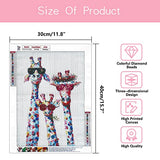 5D Diamond Painting Kits, Ideal Gift Diamond, Full Drill Giraffe Family Crystal Rhinestone Embroidery Pictures, Diamond Art for Home Wall Decor, Diamond Art Paintings 12X16 Inch