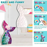 Eduzoo Paint Your Own Stepping Stone - Art and Craft Painting Kit, DIY Garden Stone, Mosaic Rainbow Stepping Stone, Mermaid