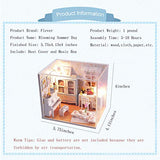 Flever Dollhouse Miniature DIY House Kit Creative Room with Furniture for Romantic Valentine's Gift-Hemiola's Room