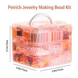Peirich Jewelry Making Bead Kits, Includes 44 Colors Embroidery Floss with Storage Box with Threads, Over 4900 Beads for Friendship Bracelets, Jewelry Making Christmas Birthday Gift(Orange)