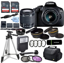 Inspire Digital- Canon Intl. Canon EOS 2000D (Rebel T7) DSLR Camera wCanon EF-S 18-55mm F3.5-5.6 Zoom Lens + Case + Sandisk 128gb Ultra Memory Card with Inspire Digital Cloth (Renewed)