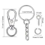 Hestya 200 Pieces Metal Key Chains Set Including 50 Pieces Lobster Claw Clasps, 50 Pieces Key Chain