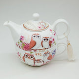 Bits and Pieces - Tea For One Owls Porcelain Teapot and Cup - Adorable Owl Design