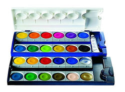 Pelikan Opaque Watercolor Paint Set, 24 Colors Plus Chinese White Tube (720862)