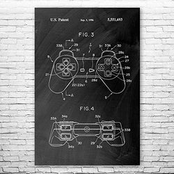 Patent Earth PS1 Controller Poster Print, PS1 Art Print, Controller Blueprint, Video Game Art, Game Designer Gift, Game Room Decor