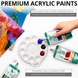 Norberg & Linden Acrylic Paints 15 Large Tubes (4oz 120 ml) for Canvas Painting Premium Acrylic Paint Set - Pouches of High-Pigment Colors