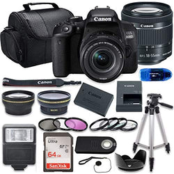 Canon EOS 800D (Rebel T7i) DSLR Camera Bundle with 18-55mm STM Lens + 64GB Memory Card + Accessory Kit