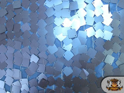 Square Dangle Tulle Sequin Fabric Blue / 55" Wide / Sold By the Yard