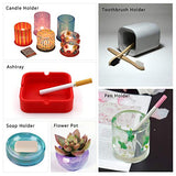 Resin Silicone Mold LET'S RESIN Resin Art Molds Include Round, Square, Cylinder, Small Bowls, Silicone Molds for Concrete, DIY Coaster/Flower Pot/Ashtray/Pen Candle Soap Holder