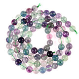 PLTbeads Gorgeous Flourite Natural Gemstone Loose Beads 8mm Smooth Round Approxi 15.5 inch DIY